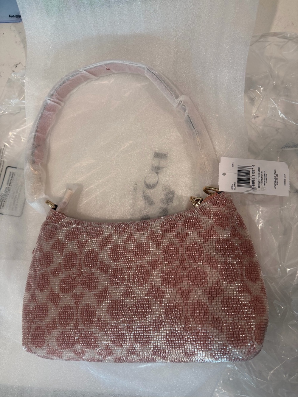Coach Pink Satin Teri Shoulder Bag